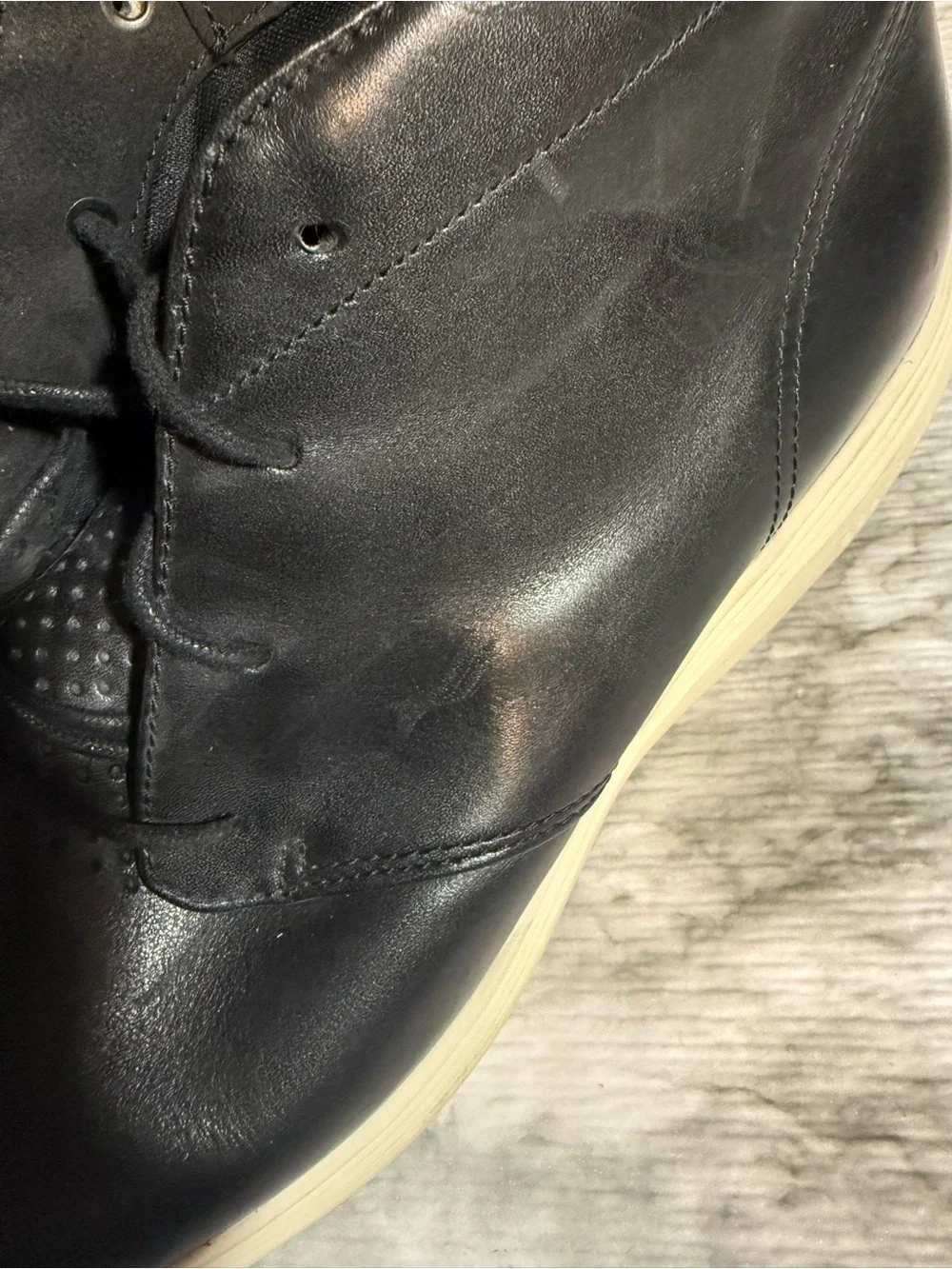 Cole Haan Grand Tour Mens Leather Casual Chukka Boots Size 13 M Black C31366